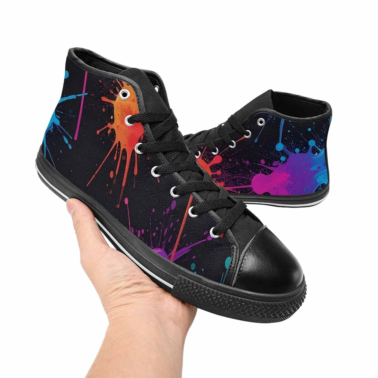 MEN'S Paint Splatter High Top Canvas Dreamcore Custom Sneakers