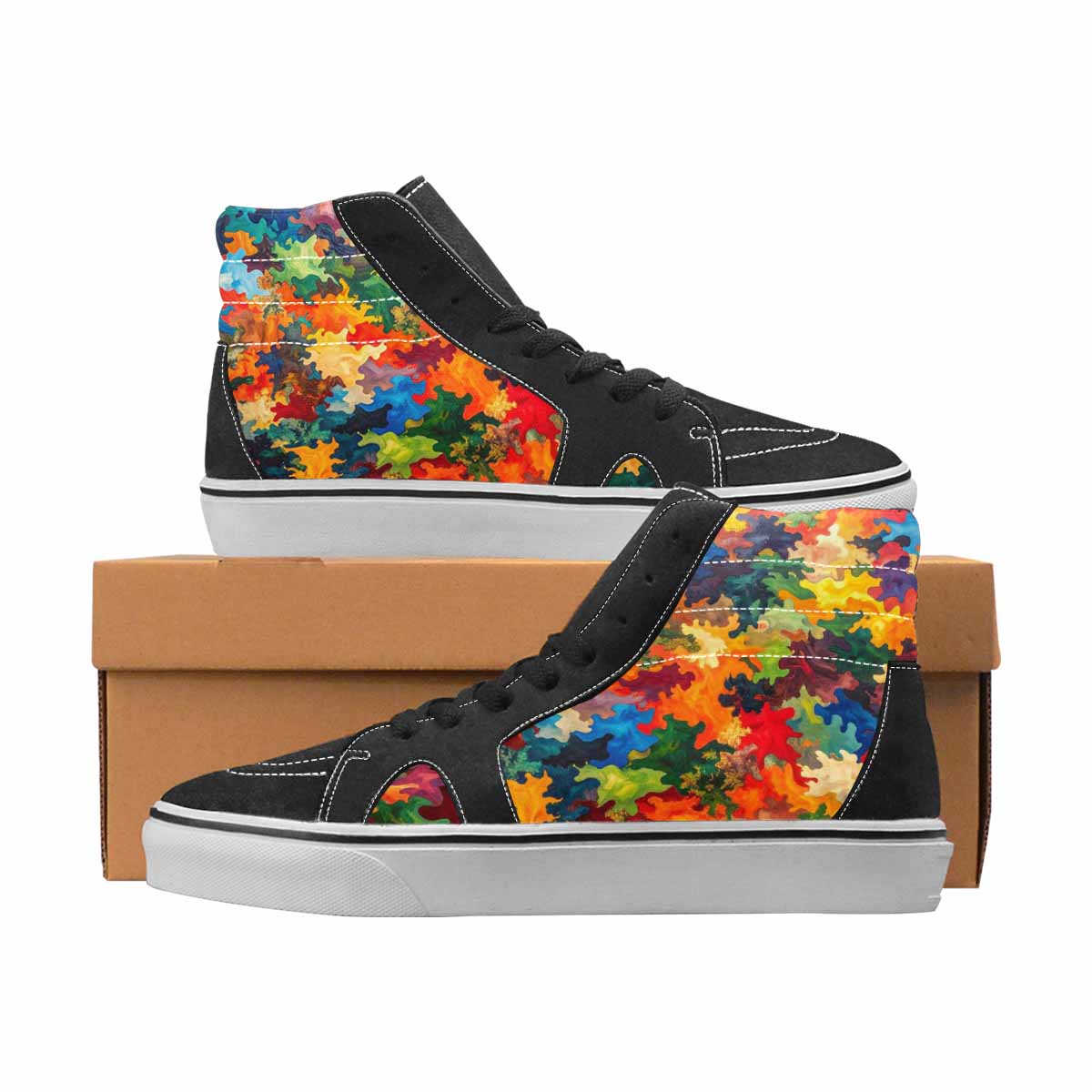 WOMEN'S Camo Full Color High Top Canvas Statement Grunge Limited Edition Sneakers