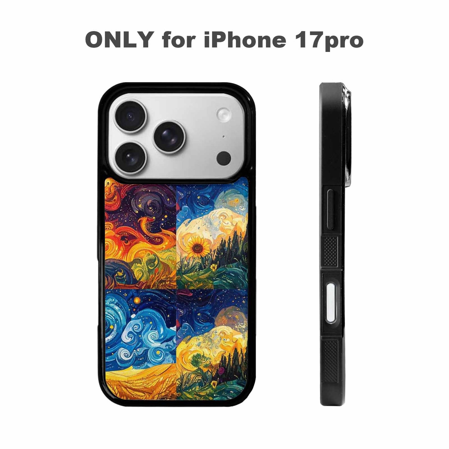 iPhone 17 Pro Case — Small Van Gogh Style Swirl Galaxy, Custom Made Phone Cover