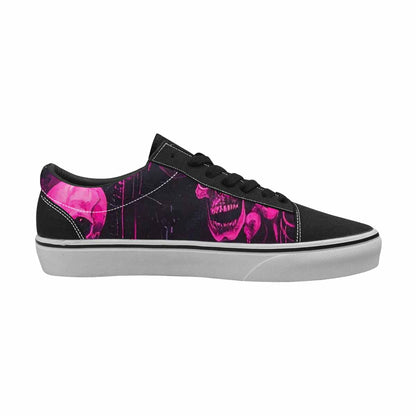 WOMEN'S Skeletons × Neon Pink Lace-Up Canvas Y2K Shoes
