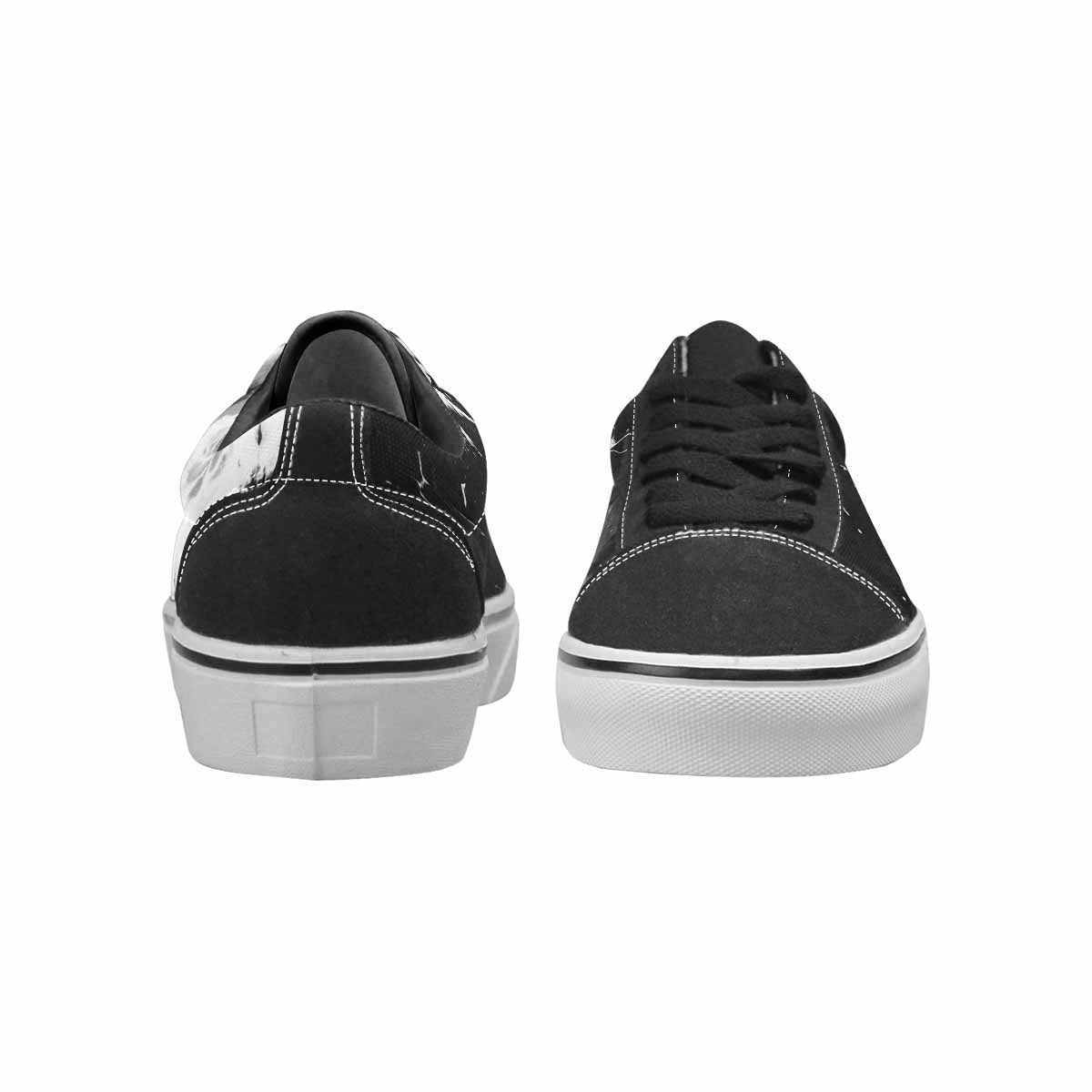 WOMEN'S Tie Dye Acid Wash Black White Canvas Lace-Up Grunge Shoes