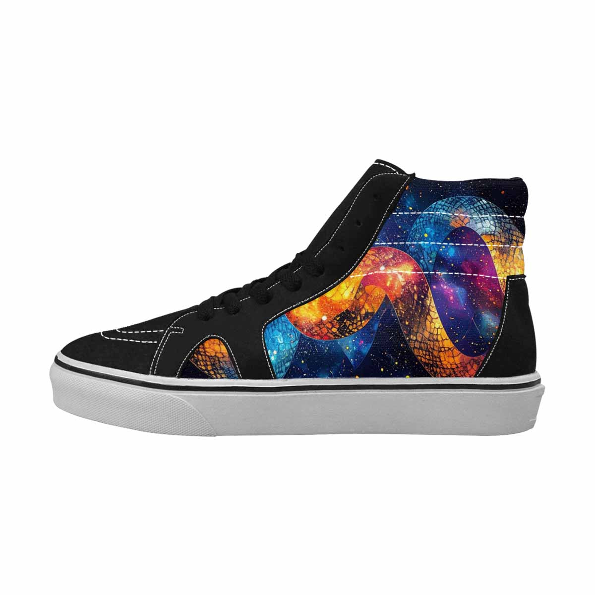 WOMEN'S Galaxy Snake Print High Top Canvas Dark Academia Shoes