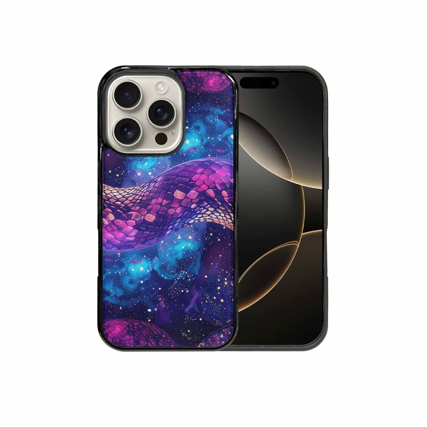 iPhone 16 Pro Case — Galaxy Snake Print, Custom Designed Case Cover