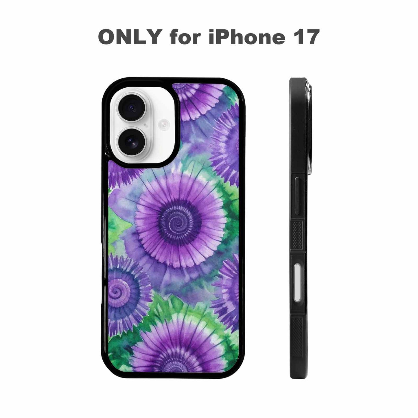 iPhone 17 Case — Tie Dye Purple Green Tie Dye, Unique Phone Case Design