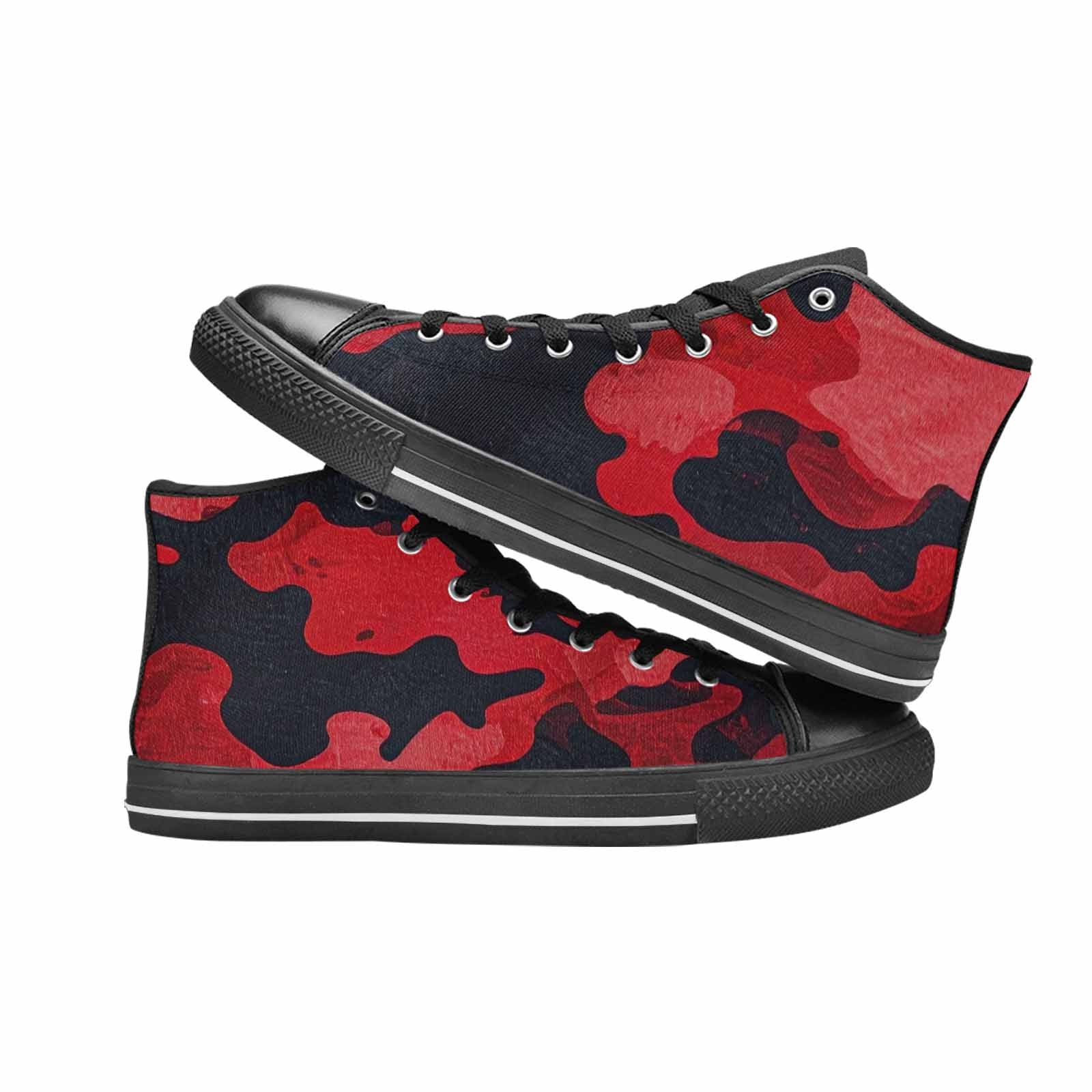 WOMEN'S Tactical Camo Red Black High Top Canvas Aesthetic Sneakers