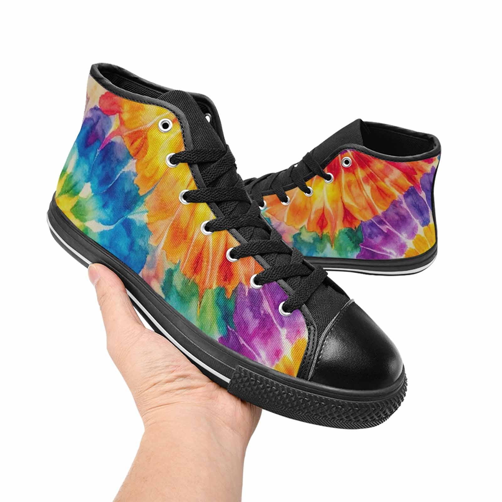 MEN'S Tie Dye Swirl High Top Canvas Dark Academia Shoes