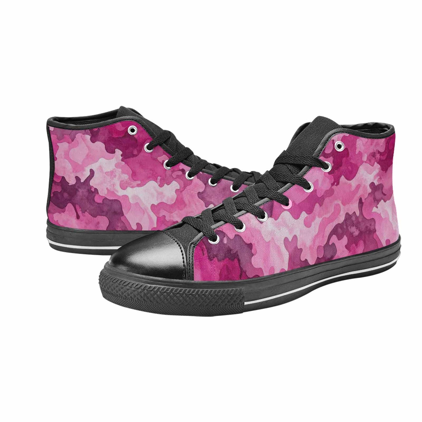 WOMEN'S Military Camouflage Blotch High Top Canvas Surreal Shoes