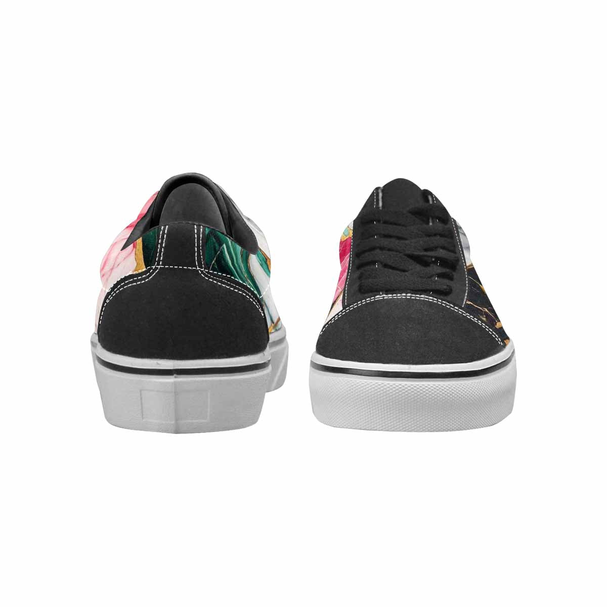 WOMEN'S Marble Stone Texture Canvas Lace-Up Dark Academia Custom Sneakers
