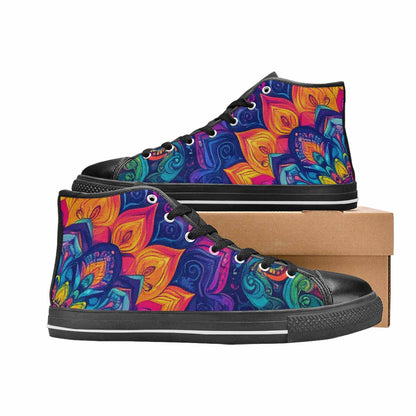 WOMEN'S Tie Dye Mandala High Top Canvas Y2K Custom Sneakers