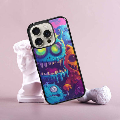 iPhone 16 Pro Case — Overlapping Endlessly No Empty Space Monsters, Personalized Phone Case