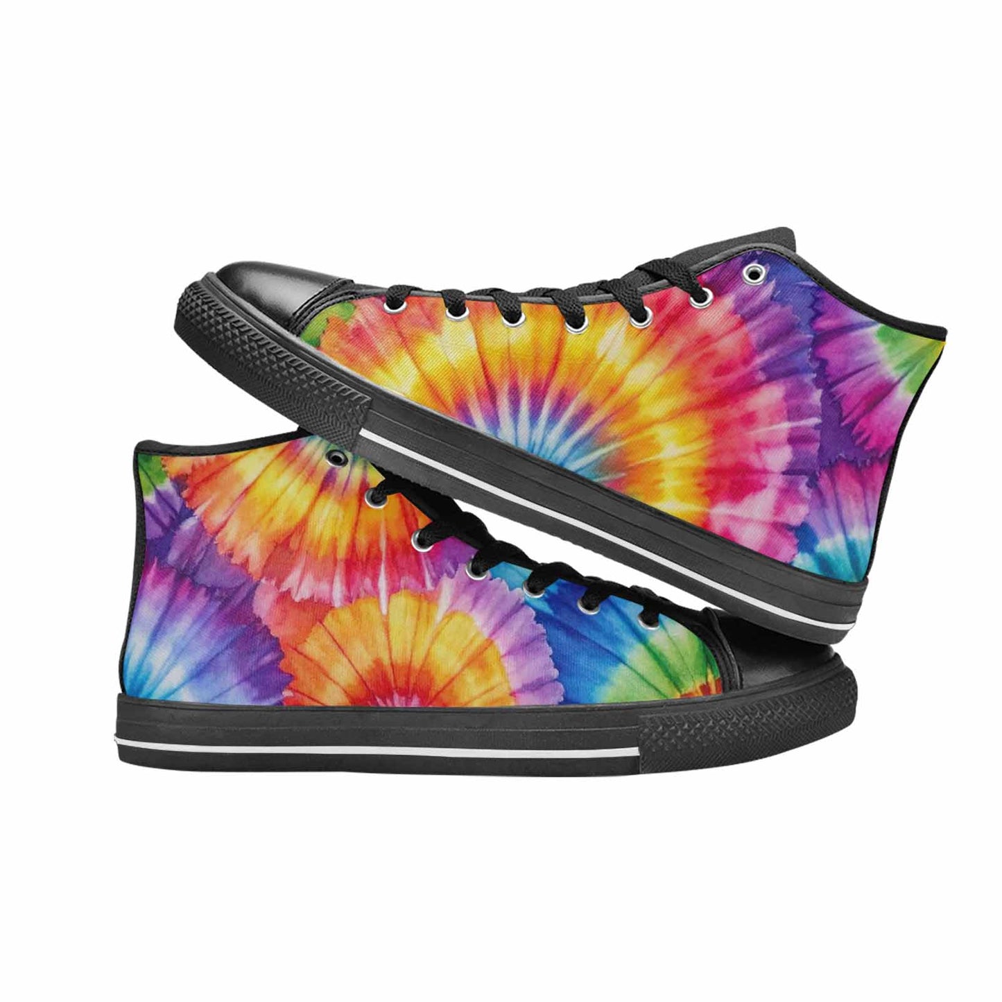 WOMEN'S Tie Dye - High Top Canvas Dark Academia Custom Shoes