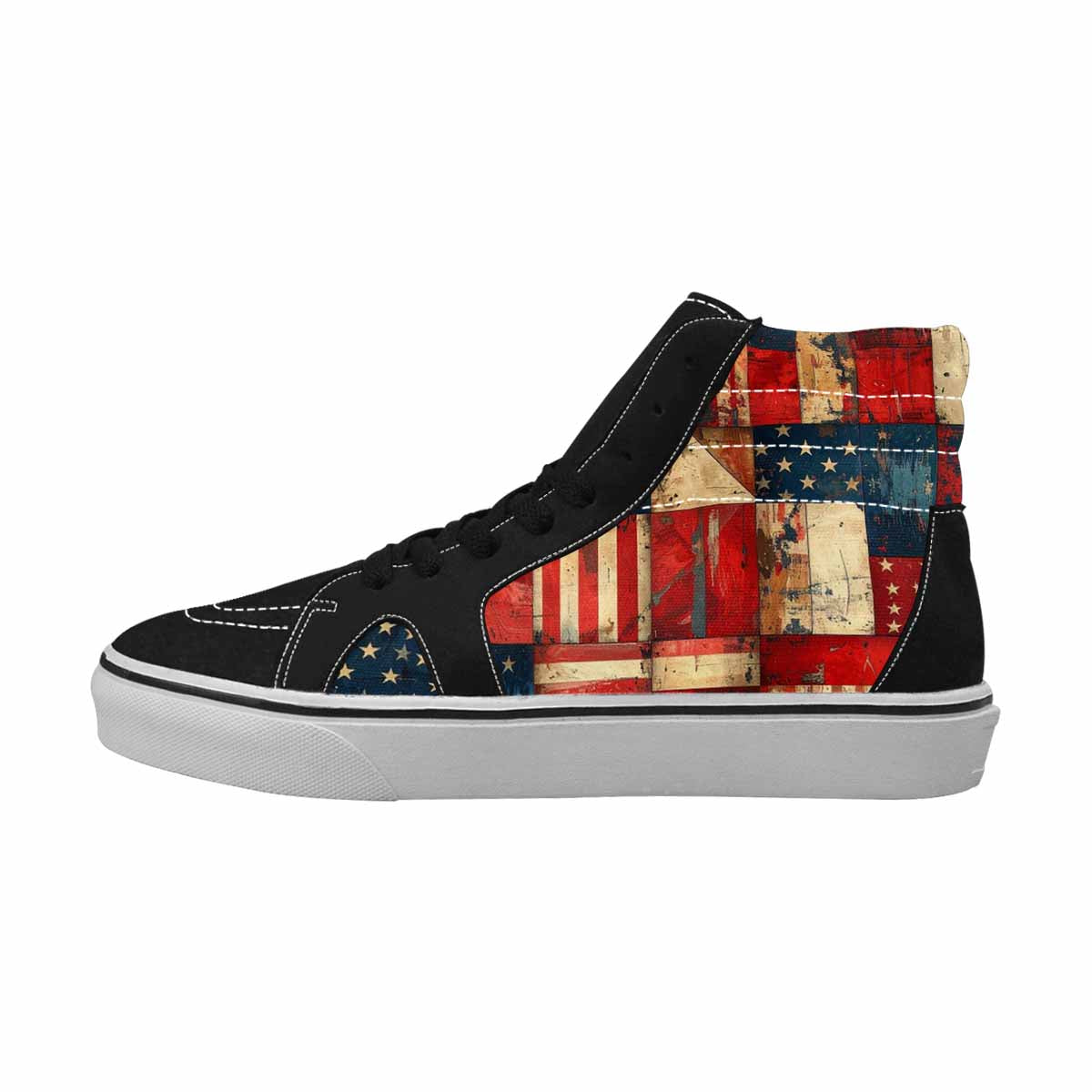 WOMEN'S American Flag Stars High Top Canvas Aesthetic Custom Shoes