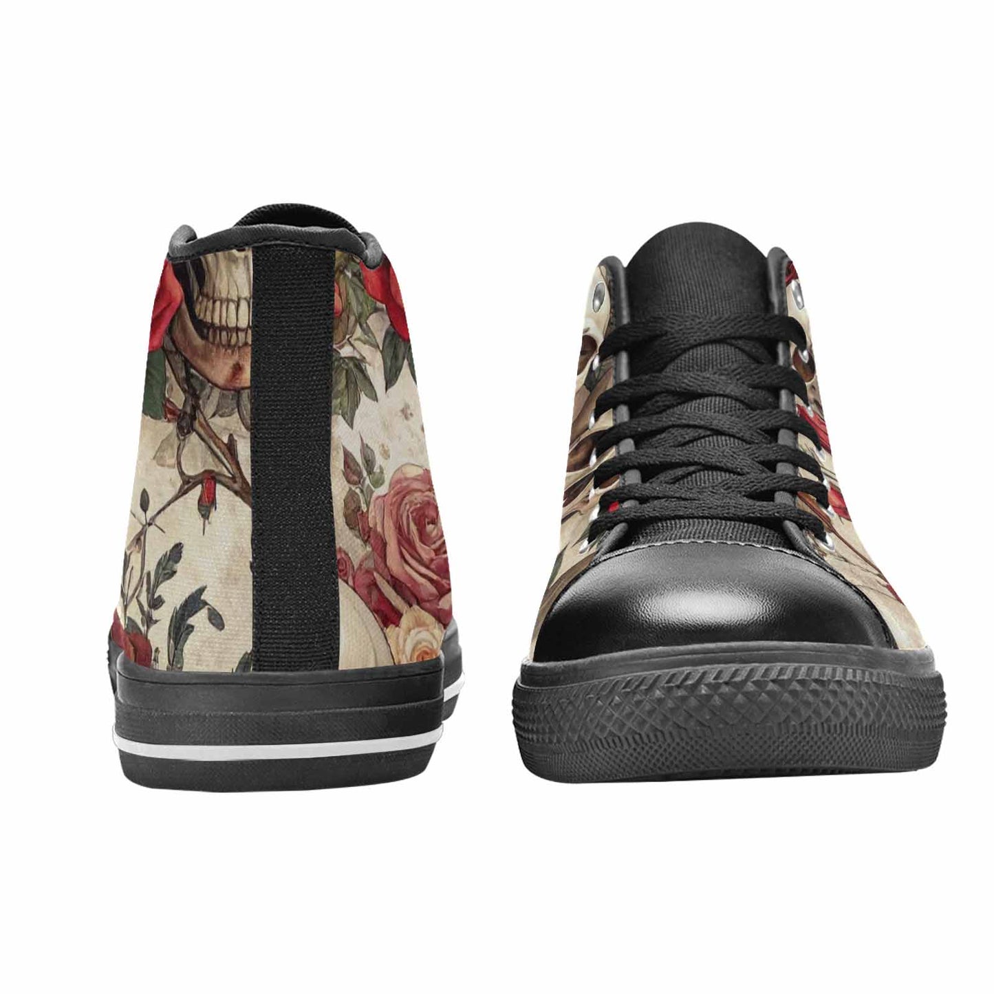 MEN'S Skulls - Roses High Top Canvas Cottagecore Shoes