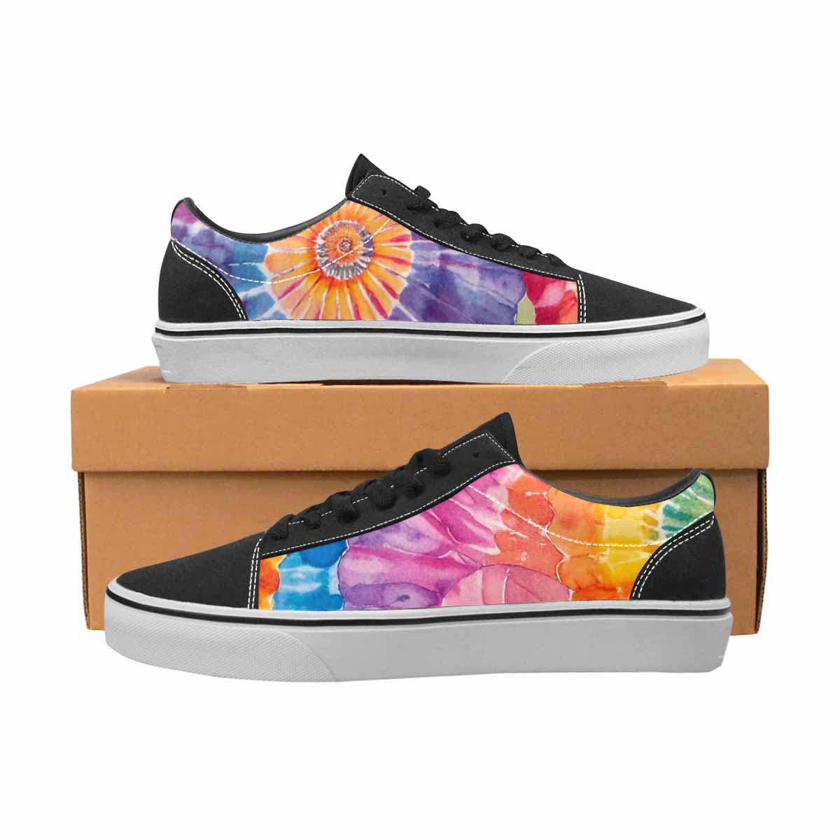 WOMEN'S Tie Lace-Up Canvas Vibrant Chaos Sneakers