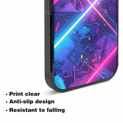 iPhone 15 Plus Case — Neon Grid Confetti, Customized Protective Case