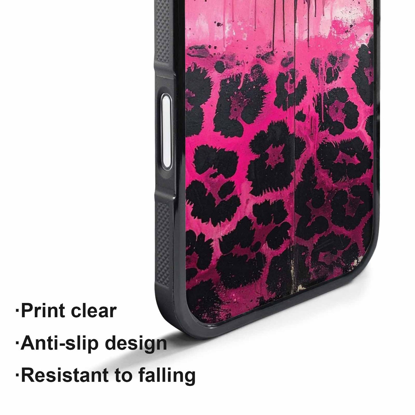 iPhone 17 Pro Case — Black Pink Ink Animal Print Animal, Personalized Phone Case