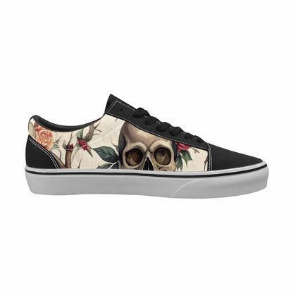 WOMEN'S Skulls - Roses Canvas Lace-Up Dark Academia Custom Shoes