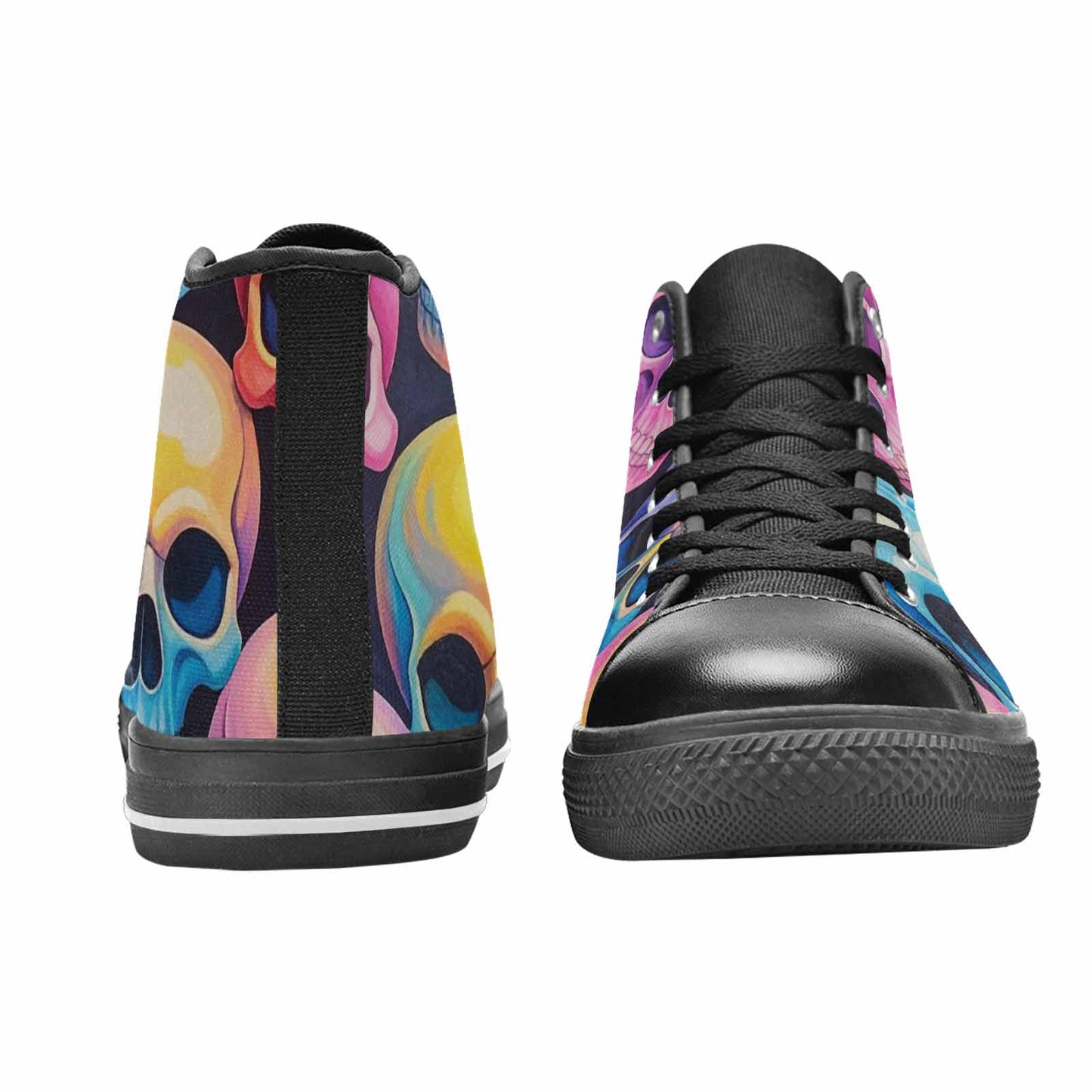 WOMEN'S Dripping Candy Skulls High Top Canvas Dark Academia Shoes