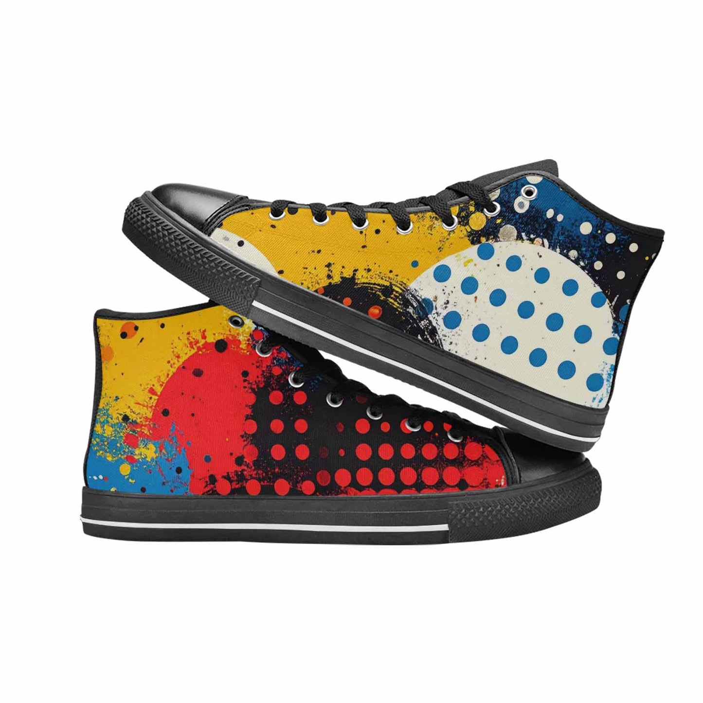 MEN'S Comic Book Halftone High Top Canvas Vibrant Chaos Custom Shoes