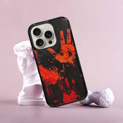 iPhone 16 Pro Case — Halloween Splatter Handprint Custom Personalized Phone, Original Design Phone Case