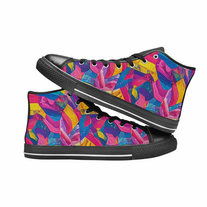 MEN'S Pansexual Flag Color High Top Canvas Dark Academia Custom Sneakers
