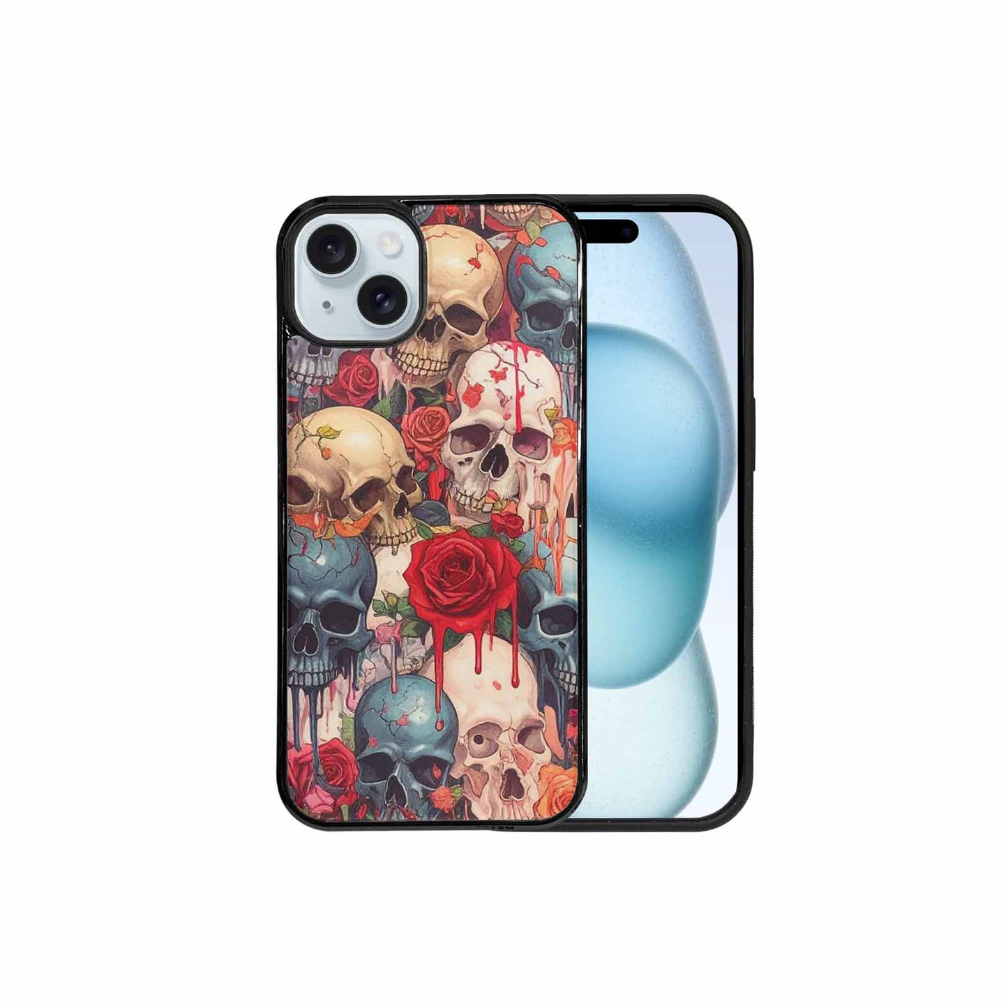 iPhone 15 Plus Case — Skulls And Roses Skulls And Roses, Custom Print Case Cover