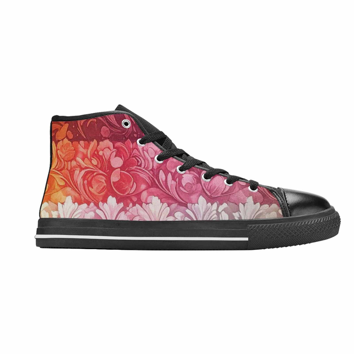 MEN'S Lesbian Flag Color High Top Canvas Dreamcore Custom Shoes