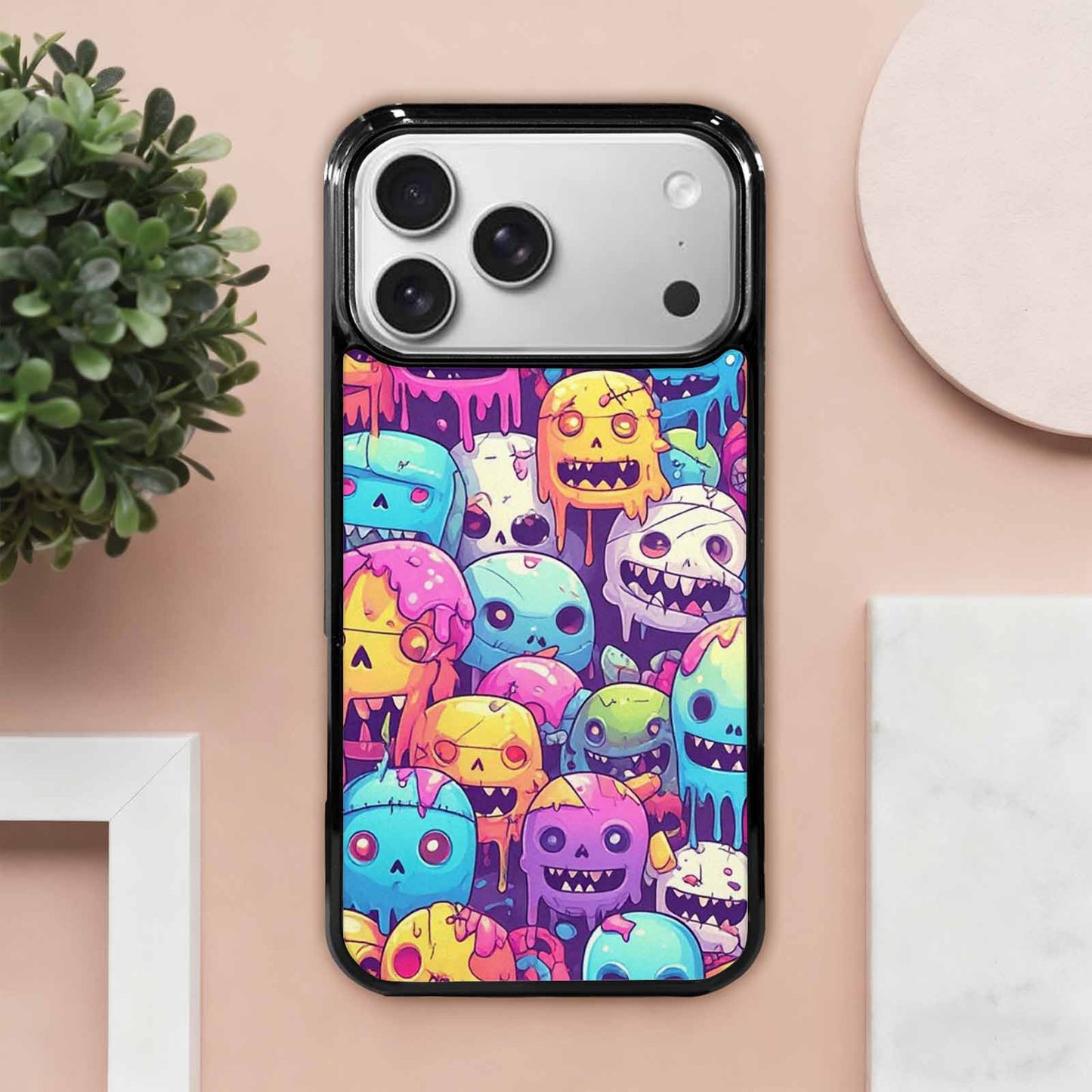 iPhone 17 Pro Max Case — Pastel Gore Character Pattern Original Art, Unique Phone Case Design