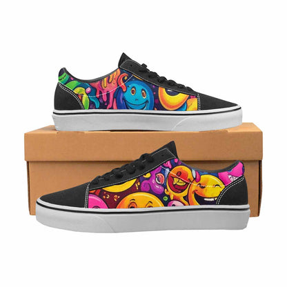 MEN'S Yellow Smiley Face Canvas Lace-Up Vivid Shoes