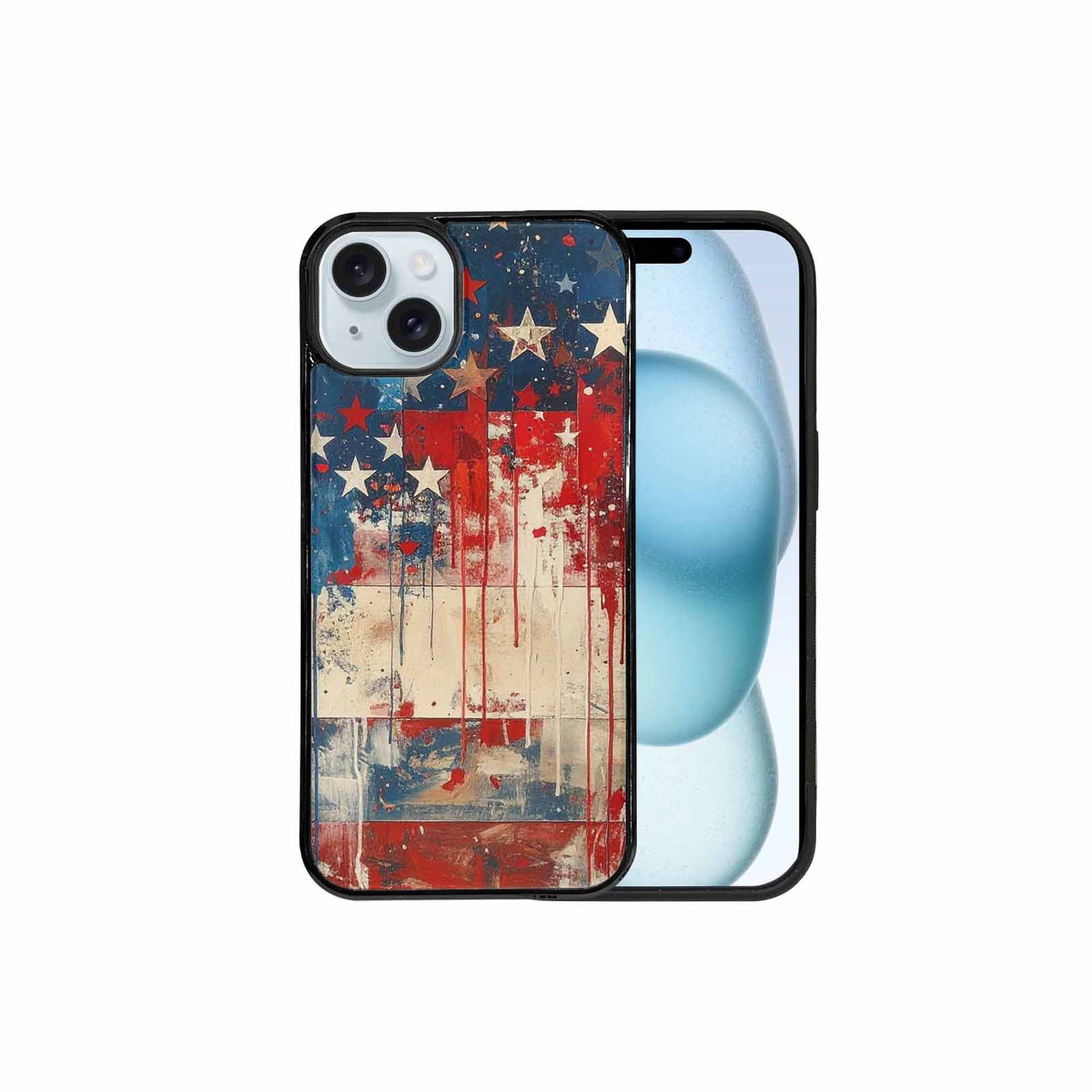 iPhone 15 Plus Case — Patriotic Stars And Stripes American Stars, Personalized Phone Case