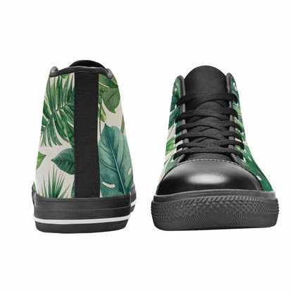 WOMEN'S Seven-Point Palmate Leaf High Top Canvas Vivid Custom Shoes