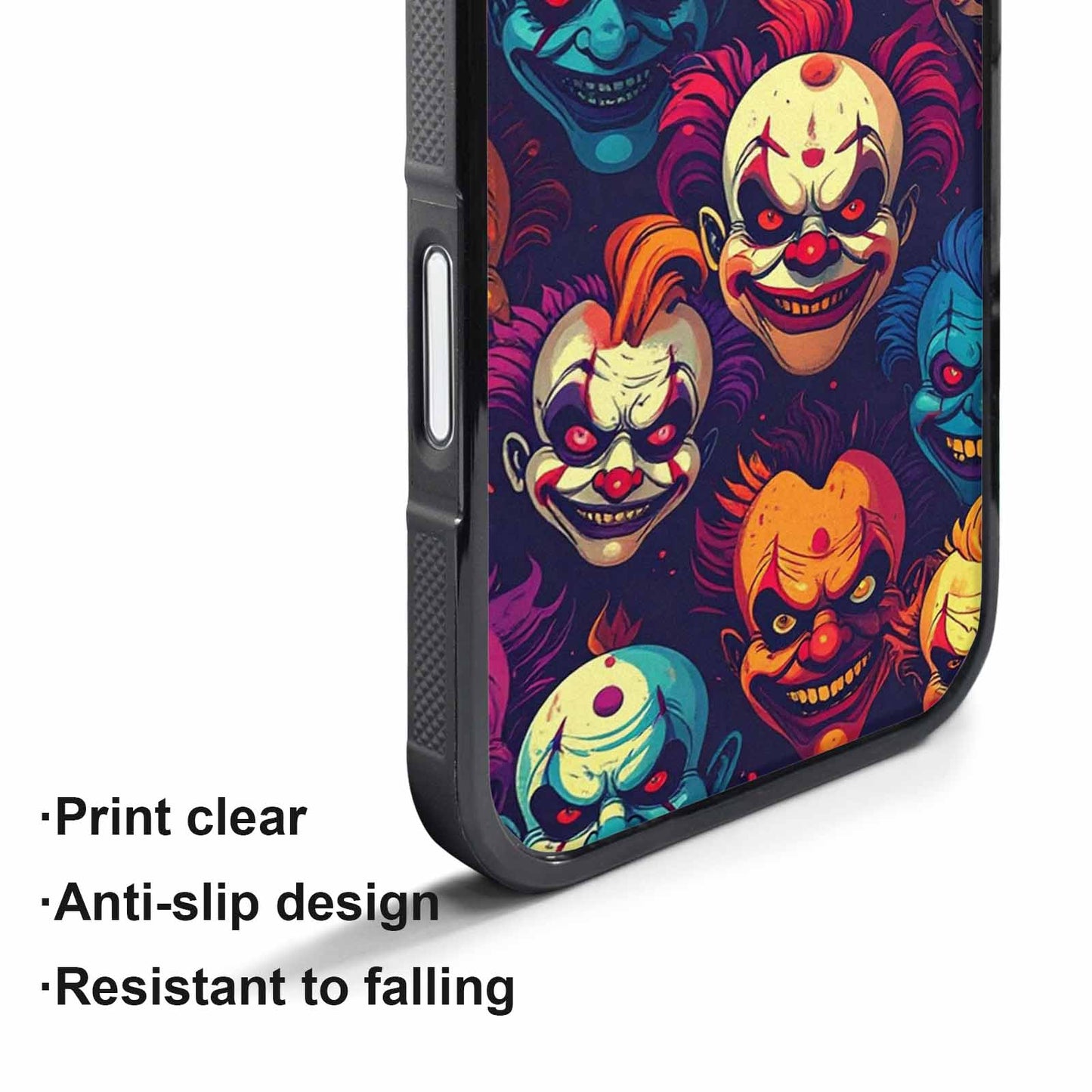iPhone 17 Pro Case — Evil Clowns Heads Faces Overlapping Cartoon, Original Design Phone Case