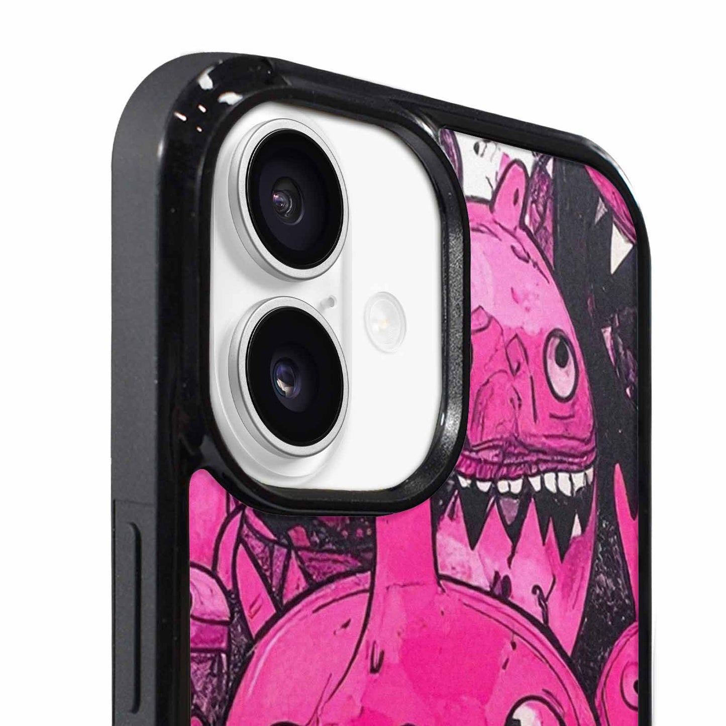 iPhone 17 Case — Black &amp; Pink Ink Cartoon Cute, Custom Designed Case Cover