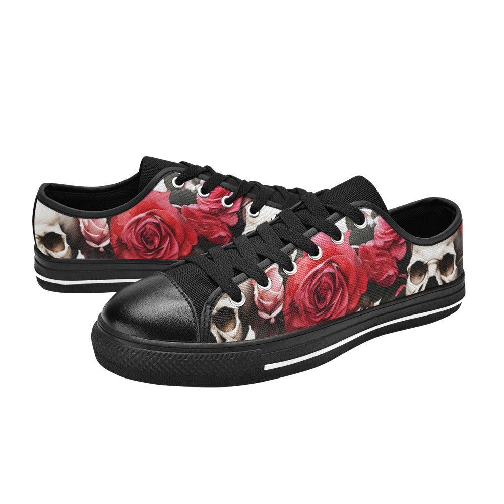 MEN'S Skulls Roses Deluxe 13 Canvas Y2K Custom Shoes