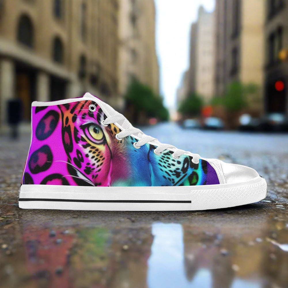 Wolf Magenta Gold Custom Bold Art - Freaky Shoes
