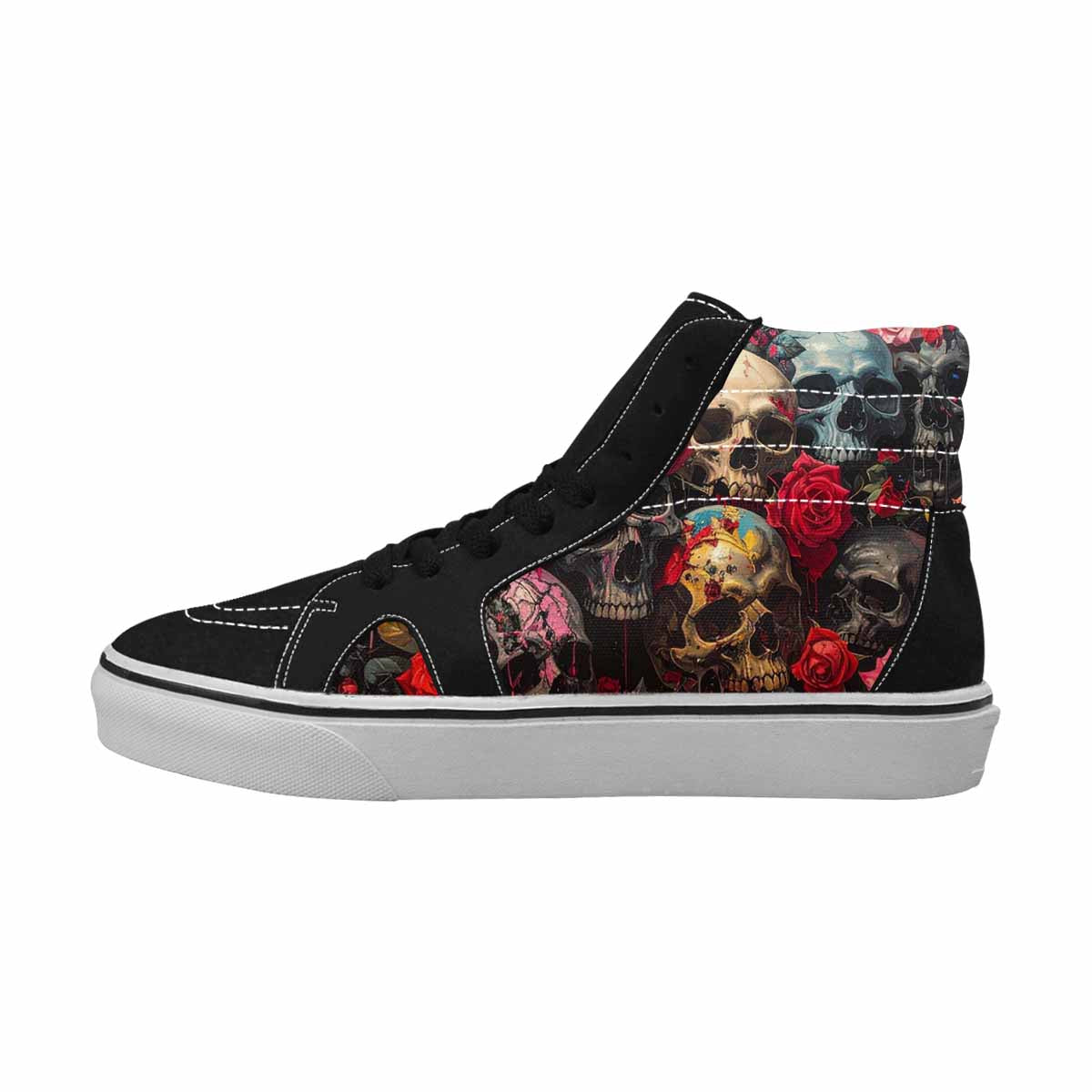 MEN'S Skulls Roses Melting Skulls High Top Canvas Dark Academia Custom Sneakers