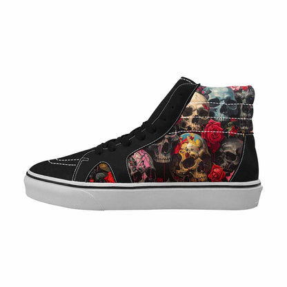 MEN'S Skulls Roses Melting Skulls High Top Canvas Dark Academia Custom Sneakers