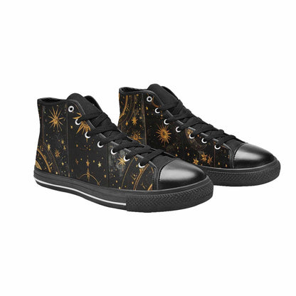 WOMEN'S Zodiac Constellation Star High Top Canvas Cottagecore Custom Sneakers
