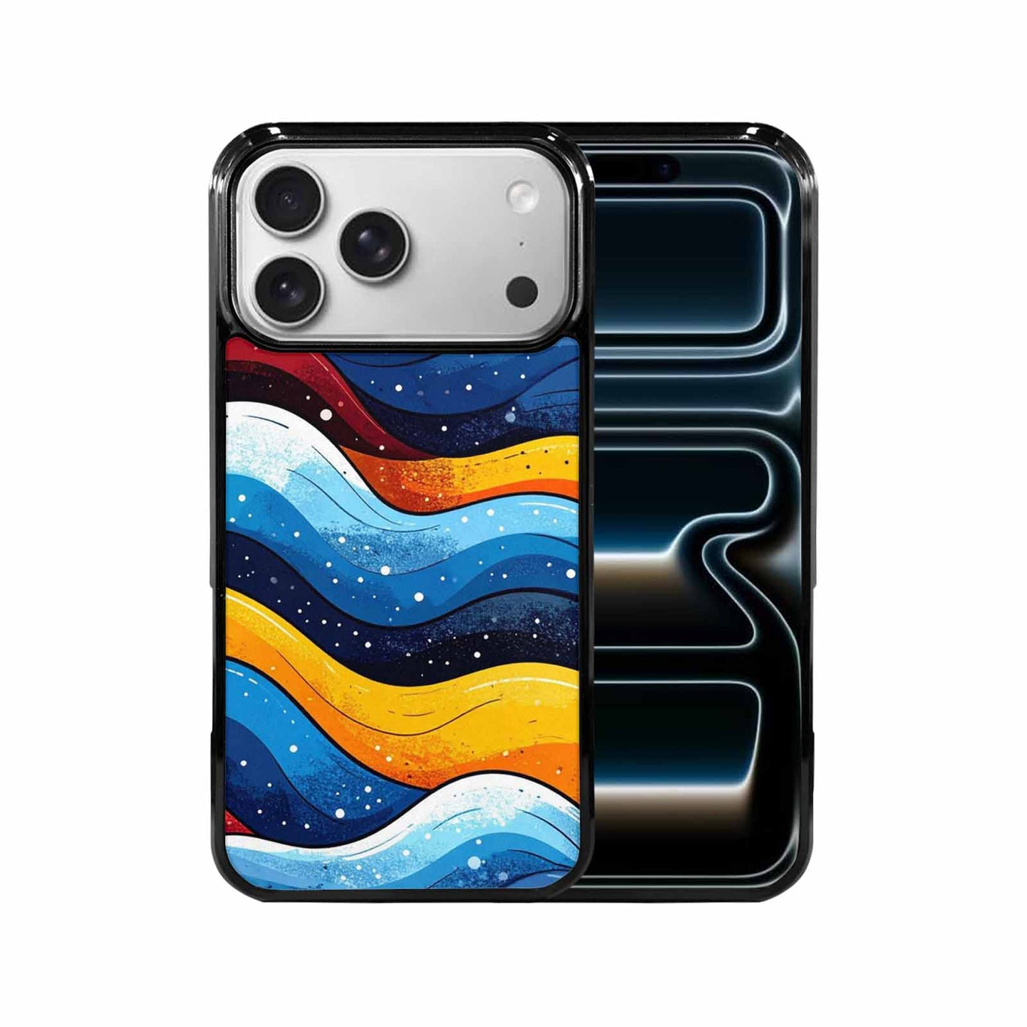 iPhone 17 Pro Max Case — Glossy Winter Wave Cartoon Cute, Unique Phone Case Design