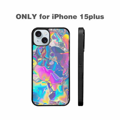 iPhone 15 Plus Case — Holographic Iridescent Shimmer Pattern Hundreds Of, Custom Art Phone Cover