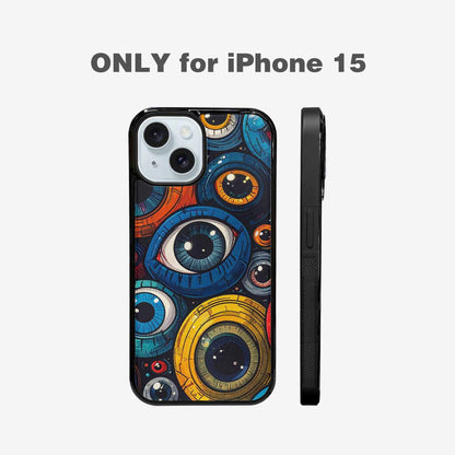 iPhone 15 Case — Cartoon Eyeballs, Custom Printed Phone Case