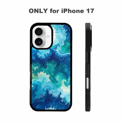 iPhone 17 Case — Tie Dye Ocean Blues Tie Dye, Custom Phone Case