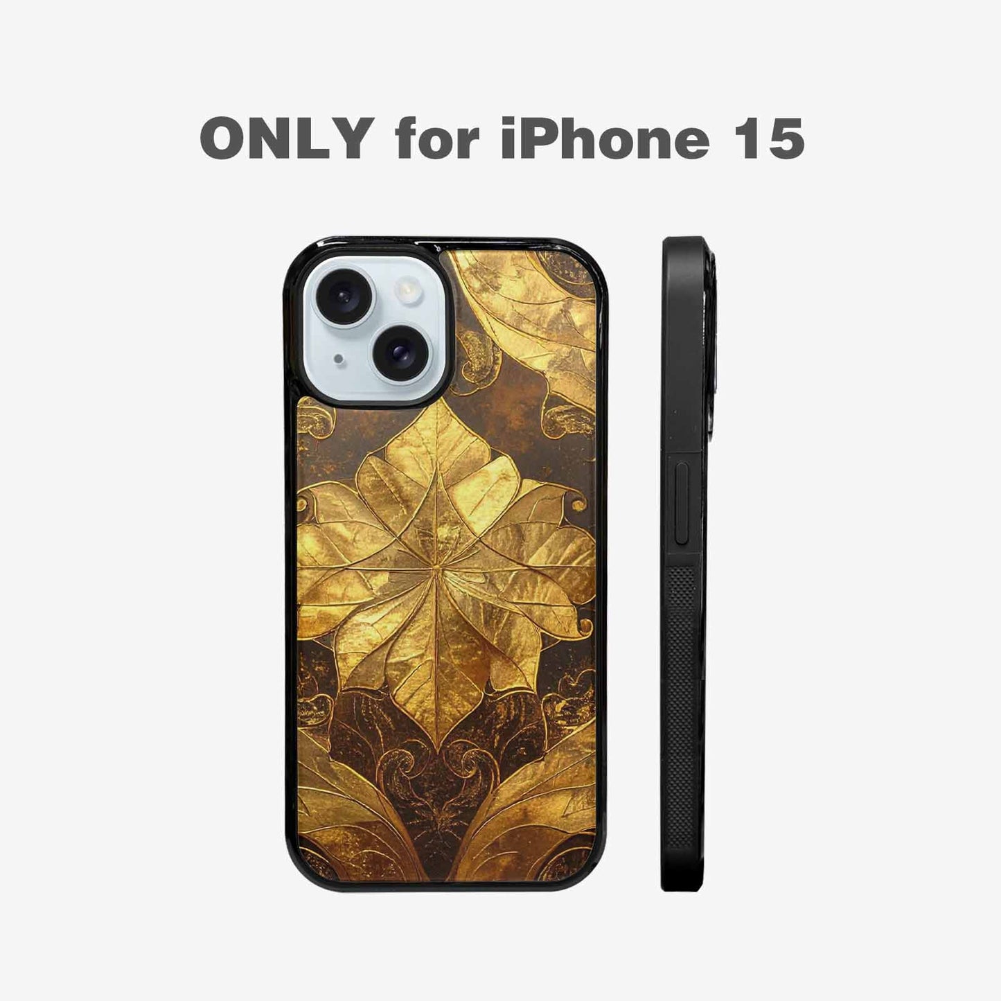 iPhone 15 Case — Klimt Gold Leaf Artwork Pattern, Custom Printed Phone Case