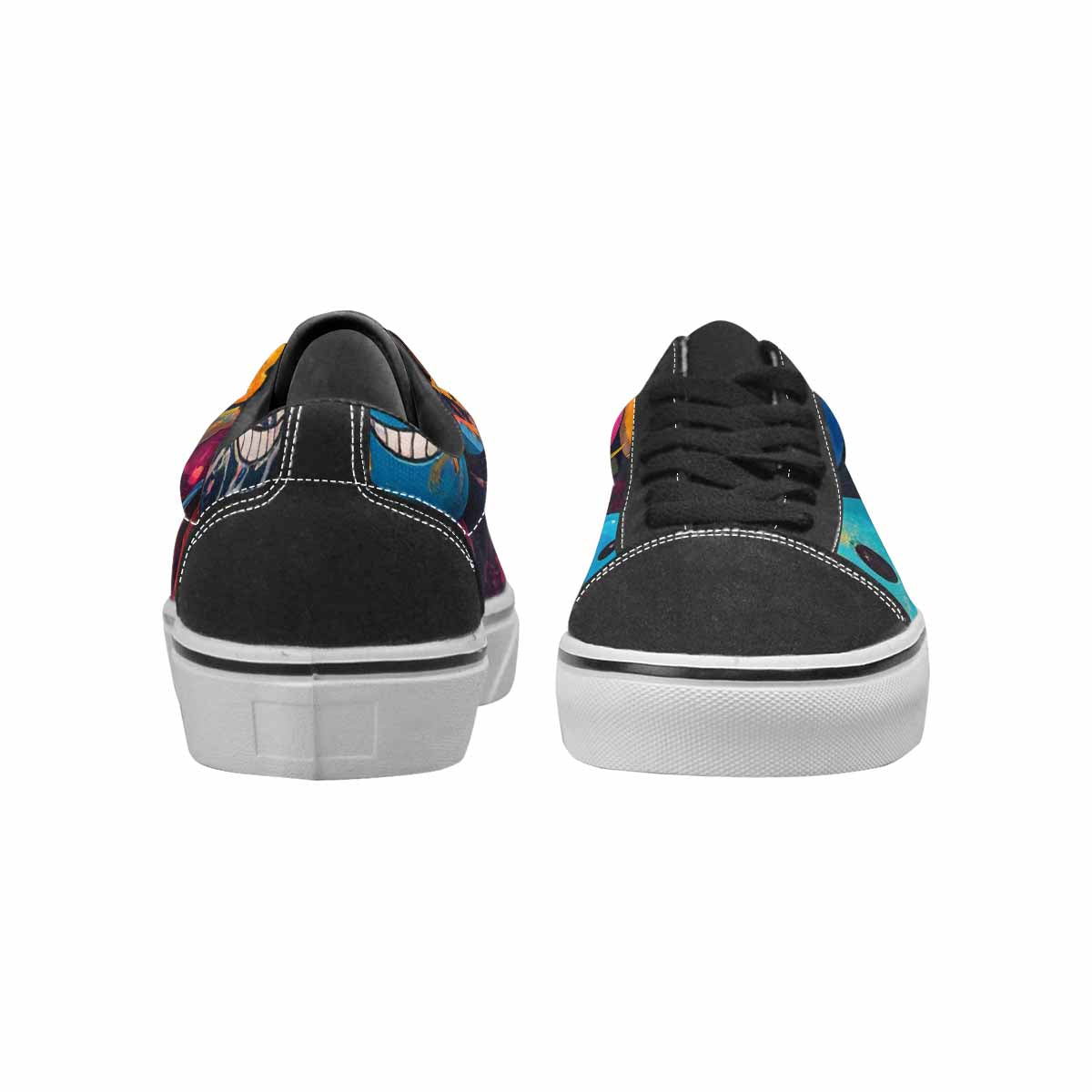 WOMEN'S Smiley Faces Lace-Up Canvas Kaleidoscope Custom Sneakers