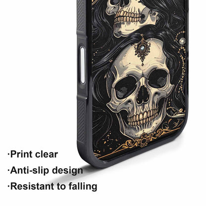 iPhone 17 Pro Max Case — Skull Dark Art Gothic Print Gothic, Custom Designed Case Cover
