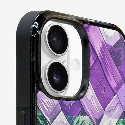 iPhone 16 Plus Case — Genderqueer Flag Color Theme Small Rainbow, Personalized Phone Case