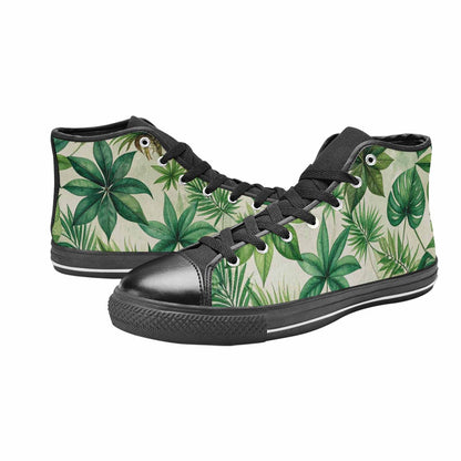 WOMEN'S Seven-Point Palmate Leaf High Top Canvas Vibrant Chaos Sneakers