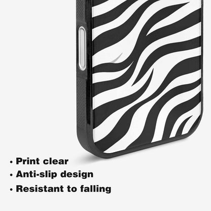 iPhone 16 Case — Zebra Print Black White, Custom Printed Phone Case