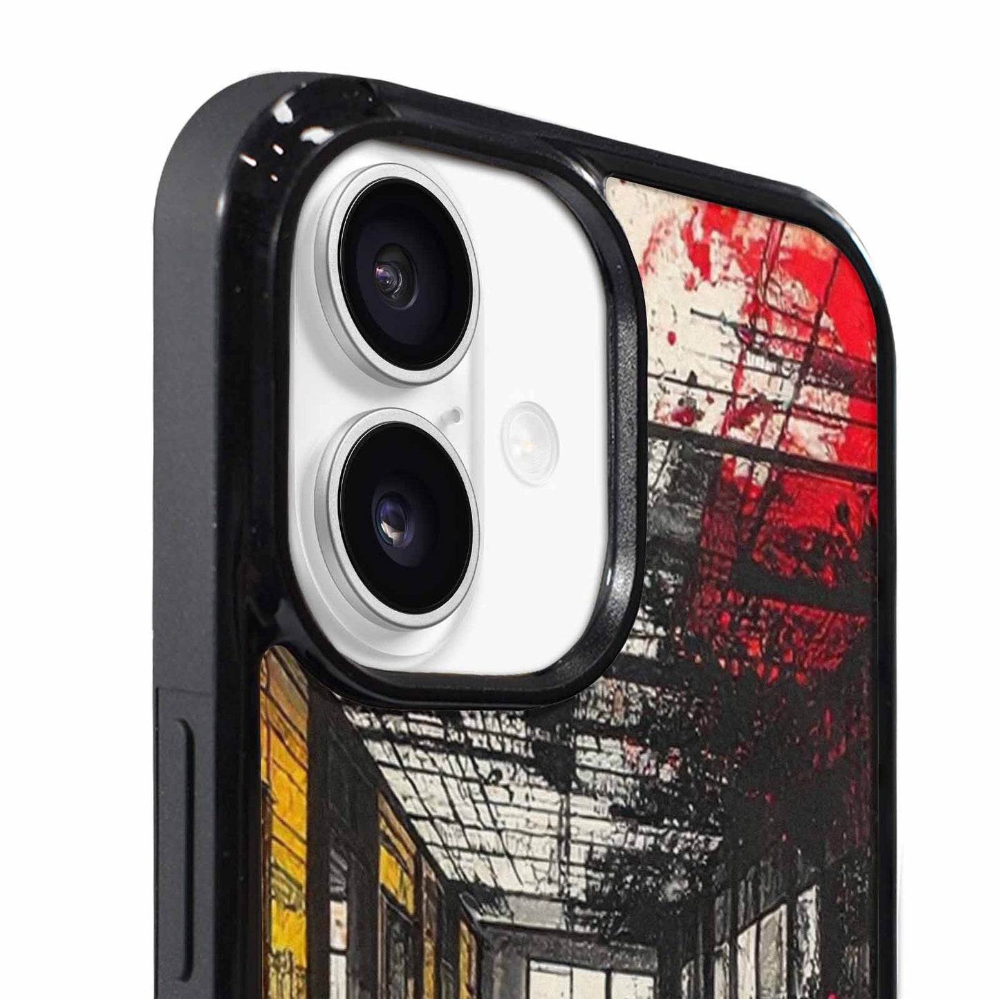 iPhone 17 Case — Black &amp; Red Ink Galaxy Space, Custom Printed Phone Case