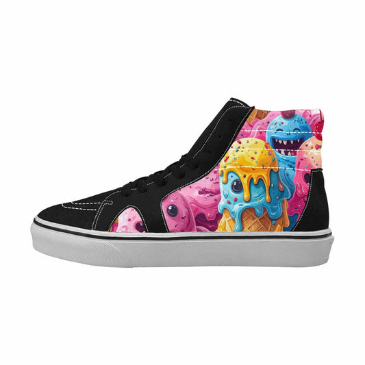 MEN'S Melting Icecream Monster Cherry High Top Canvas Dark Academia Shoes